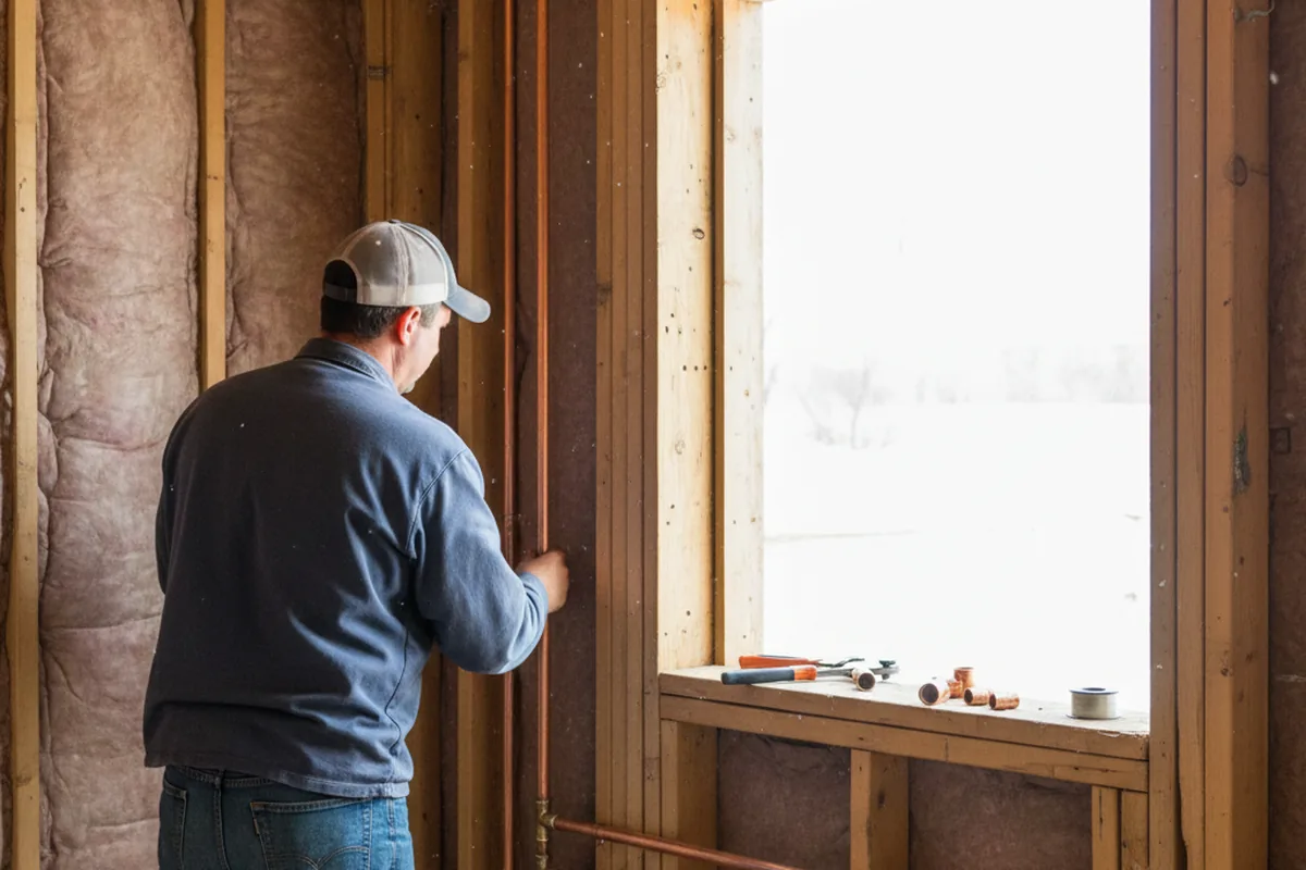 Licensed plumber running new copper supply lines in a Buena Vista home