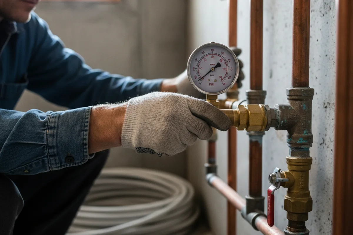Pressure testing a repaired line during Water Line Repair in Buena Vista